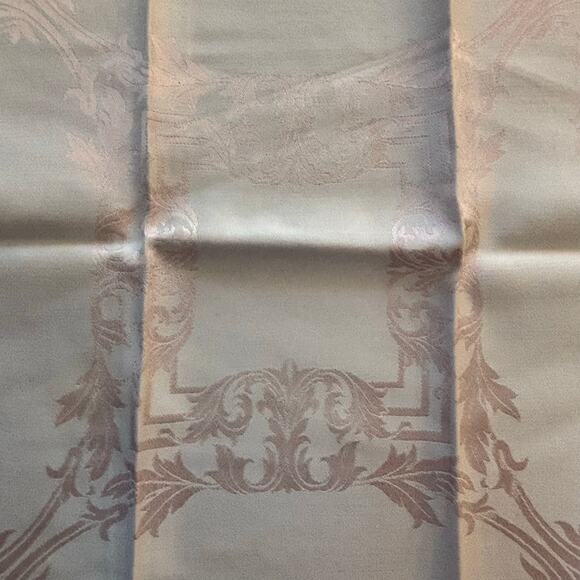 Vintage pink brocade formal dinner napkins (10) pastel textured large squares - Picture 7 of 8